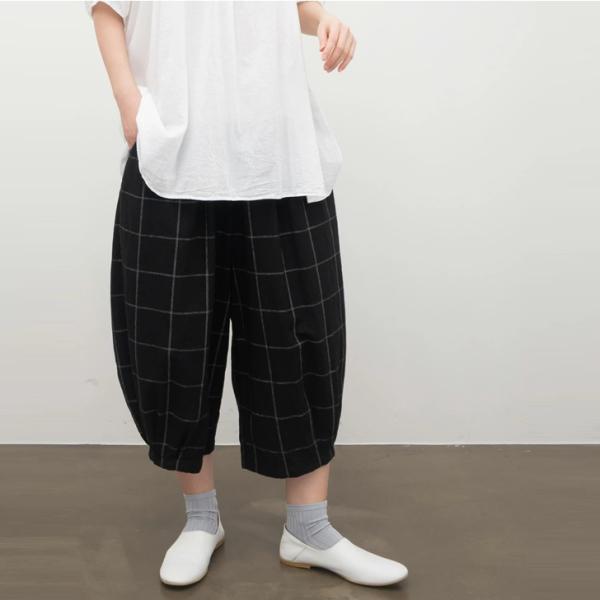 SUN VALLEY サンバレー リネン コットン 綿 麻 平織 バルーン パンツ SK404025...