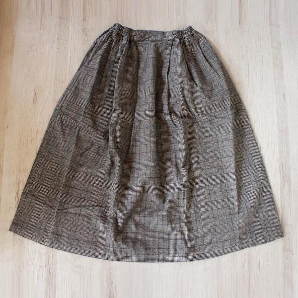 SUNVALLEY サンバレー リネン コットン 綿 麻 平織 起毛 タック スカート SK8152...