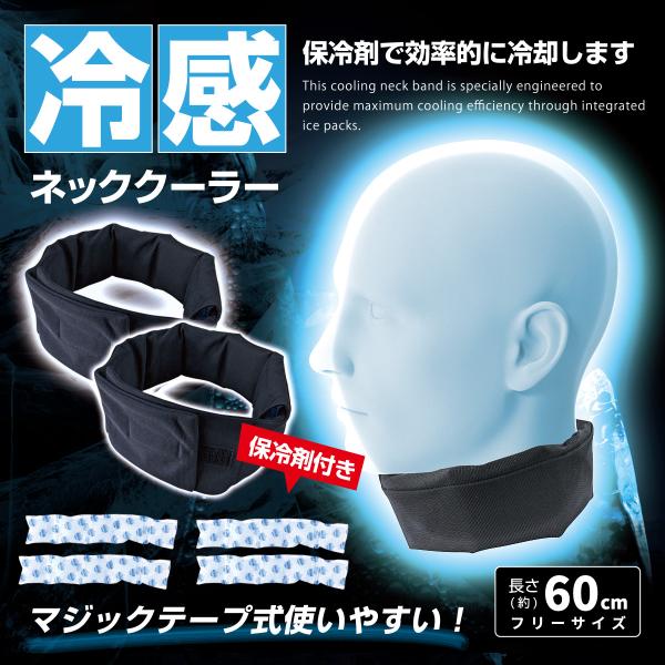 ブレイン 保冷剤付きネッククーラー  (5連保冷剤×2個付き)　×2個セット 熱中症対策　首用  フ...