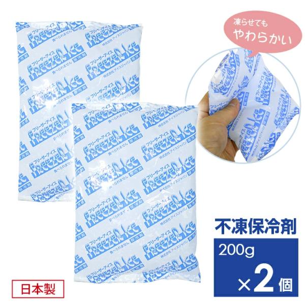 不凍保冷剤 カチコチにならない 2個セット 1個あたり約200g 約115×160mm ブレイン　（...