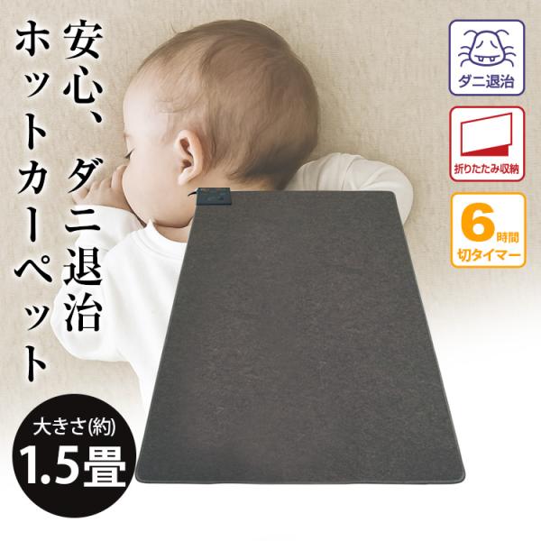 TEKNOS  TWA-1502B ホットカーペット 1.5畳用すべり止め加工 ダニ退治 暖房面積切...