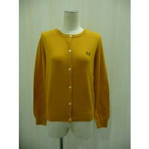 FRED PERRY　レディース　Tipped Crew Neck Cardigan　（MUSTARD）　（F7174/23)｜brains-mart