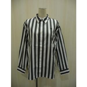 FRED PERRY  レディース  長袖シャツ London Stripe Shirt F8461  (BLACK )  （Ｆ8461/07)｜brains-mart