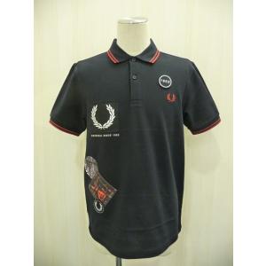 FRED PERRY GRAPHIC APPLIQUE POLO SHIRT （BLACK）(M1658/102)