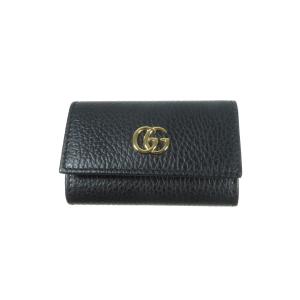 グッチ GUCCI プチマーモント ダブルG 456118 レザー ブラック レディース メンズ キーケース 未使用品【中古】｜brammare