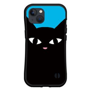 iPhone 14 衝撃吸収 耐衝撃 ハイブリッドケース アイフォン フォーティーン スマホ ケース カバー 黒猫（ブルー）｜branch-berry