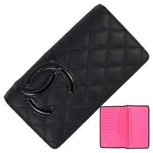 シャネル CHANEL 長財布 二つ折り カンボンライン CC カーフレザー A26717 ロングウォレット ブラック 4122｜brand-across