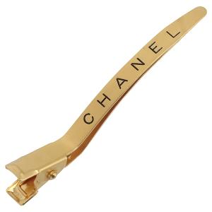 シャネル CHANEL ヘアクリップ バレッタ CHANELロゴ ゴールド 4326