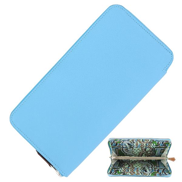 エルメス 財布 シルクイン ロング エルメスエレクトリック エプソン セレスト ヴェールユッカ セレ...