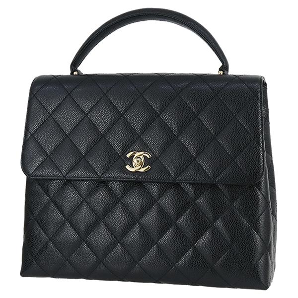 シャネル CHANEL ハンドバッグ ヴィンテージ マトラッセ CC レディース キャビアスキン ブ...