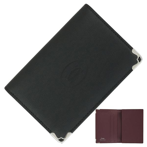 カルティエ マストドゥカルティエ カードケース ブラック ボルドー h-d856