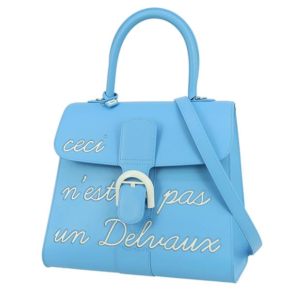 デルヴォー DELVAUX ハンドバッグ ショルダーバッグ 2WAY ルーモア MM ブルー h-g...