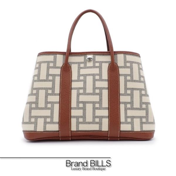 未使用品 HERMES エルメス ガーデンパーティTPM ハンドバッグ トワルモザイク ブッフル H...