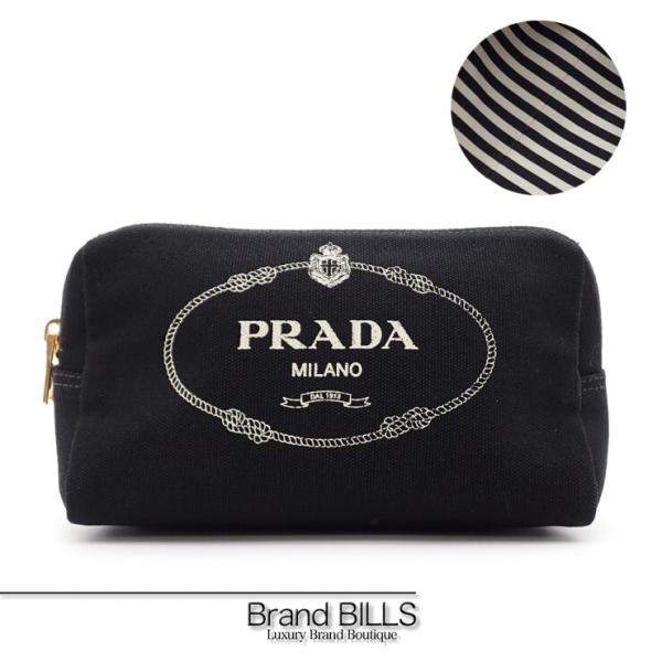 未使用品 PRADA プラダ CANAPA LOGO ポーチ 小物入れ 1NA693 コットンキャン...