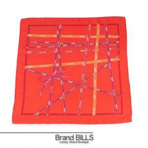 HERMES（エルメス） カレ45 ボルデュック リボン スカーフ シルク100