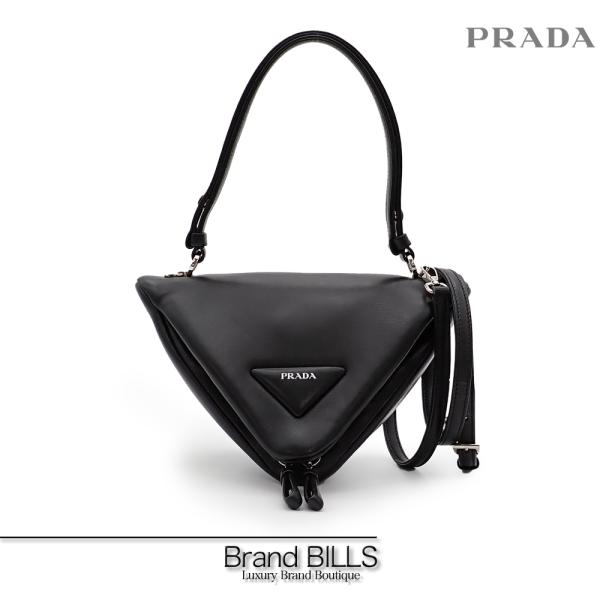 未使用品 PRADA プラダ トライアングル ハンドバッグ ショルダーバッグ 3way ナッパレザー...
