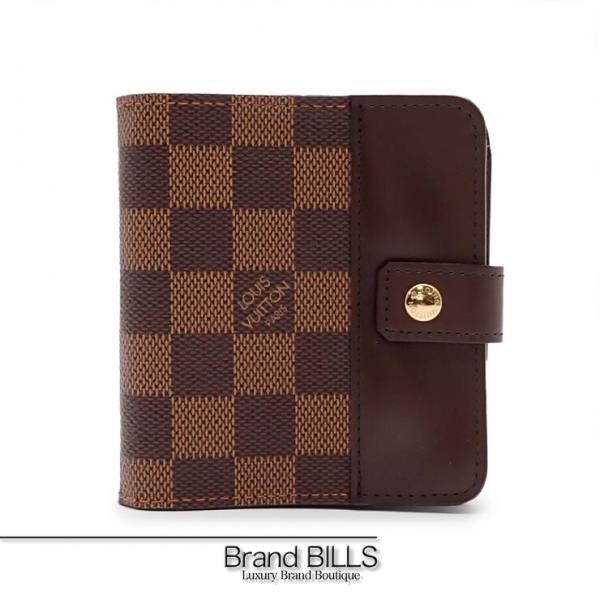 未使用品 LOUIS VUITTON ルイ・ヴィトン ダミエ コンパクトジップ N61668 ブラウ...