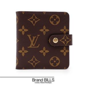 未使用品 LOUIS VUITTON ルイ・ヴィトン コンパクトジップ 二つ折り財布 M61667 モノグラムキャンバス ブラウン