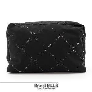 未使用品 CHANEL シャネル 旧トラベルライン ポーチ ナイロン ブラック レッド 5番台 レディース