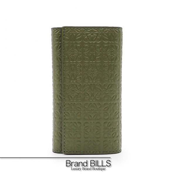 未使用品 LOEWE ロエベ リピート キーケース アナグラム C499K92X01 カーフ アボカ...