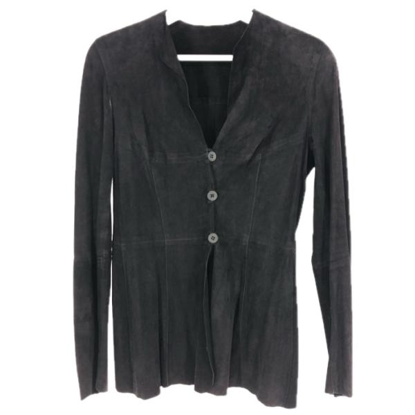 GIORGIO ARMANI ジョルジオアルマーニ レザージャケット 山羊/ゴートレザー ブラック ...