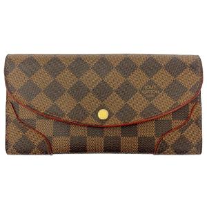 LOUIS VUITTON ルイ・ヴィトン N61221 ダミエ PVC ポルトフォイユ カイサ 長財布 ブラウン レッド 204013 長財布