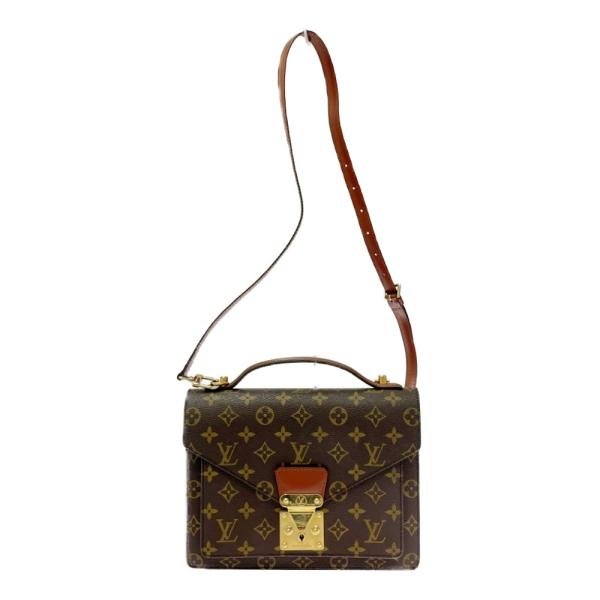 【ジャンク】 LOUIS VUITTON PVC モンソー26 2WAY ブラウン 271956 シ...