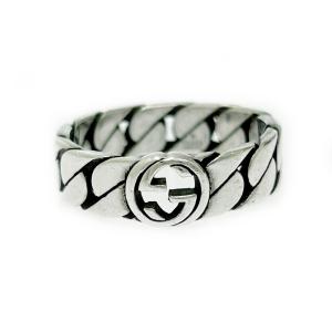 GUCCI グッチ シルバー インターロッキングG チェーン リング 5.1g 925刻印 473034 リング・指輪