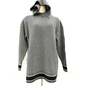 美品 Christian Dior クリスチャンディオール 高級 カシミヤニットパーカー 014S92AM035 千鳥格子 イタリア製 38 レディース 147618｜brand-kirara