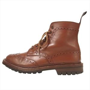 トリッカーズ TRICKER'S 英国製 72508 カントリー メダリオン ウイングチップ  ブーツ ブラウン系 8.5 【中古】｜brand-life