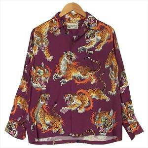 ワコマリア WACKO MARIA TIM LEHI L/S HAWAIIANSHIRT TYPE-1 アロハ 長袖 シャツ アロハシャツ パープル系 S 【中古】｜brand-life