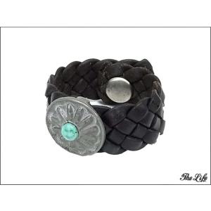 中古 美品 HTC Concho Braide Braceletレザーコンチョブレスレット｜brand-life