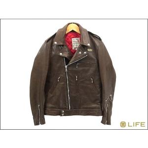 【美品】Lewis Leathers ルイスレザー サイクロン カスタム シープスキン レザー ライダースジャケット ブラウン系 36 /中央店｜brand-life