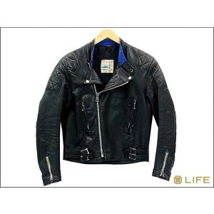 【中古】70s Lewis Leathers ルイスレザー モンザ レザー ライダースジャケット ブラック系 38 /中央店｜brand-life