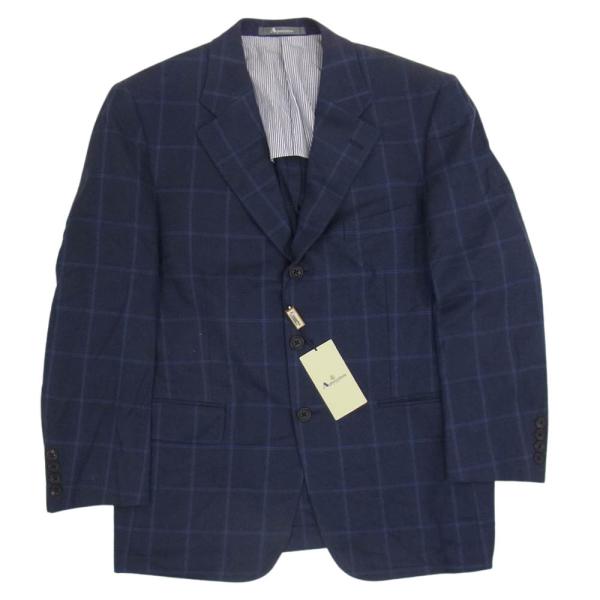 Aquascutum 6601412 チェック コットン ジャケット 94AB4 ネイビー系【中古】...