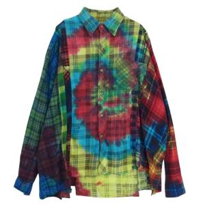 Needles ニードルス REBUILD BY NEEDLES Flannel Shirt-7 Cuts リビルド バイ ニードルズ フランネル ワイド 長袖 シャツ【美品】【中古】｜brand-life