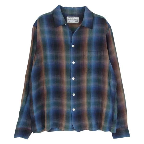 WACKO MARIA OMBRE CHECK SHIRT バックロゴ刺繍 オンブレ チェック レー...