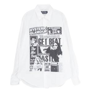 HYSTERIC GLAMOUR ヒステリックグラマー 02213AH11 DAILY HYSTERIC レギュラー カラー 長袖 シャツ ホワイト系 S【中古】｜brand-life