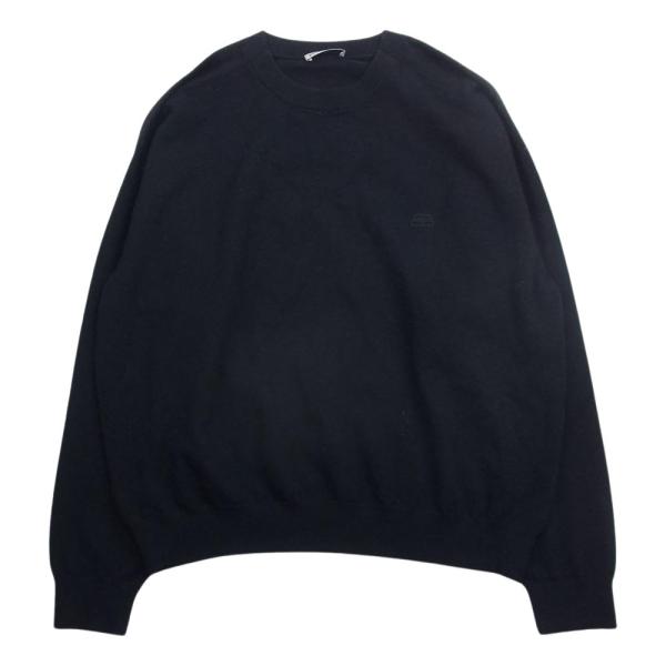 BALENCIAGA 599888 BBロゴ刺繍 クルーネック オーバーサイズ セーター ブラック系...