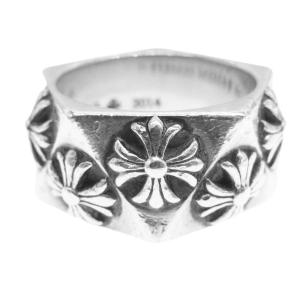 CHROME HEARTS クロムハーツ（原本無） Pentagon Ring CHプラス クロス ペンタゴン リング 17号【中古】｜brand-life