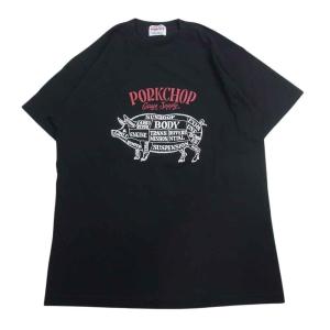 ポークチョップガレージサプライ PORKCHOP GARAGE SUPPLY  ピッグ 部位 プリント 半袖 Tシャツ ブラック系 L【中古】｜brand-life