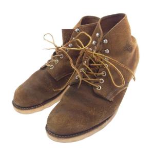 RED WING レッドウィング D8181 HAWTHORNE PLAIN TOE CLASSIC ROUND TOE BOOTS スエード ブーツ ブラウン系 42【中古】｜brand-life