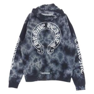 CHROME HEARTS クロムハーツ Horseshoe Hoodie Black Tie Dye  ホースシュー フーディ  タイダイ プルオーバー パーカー M【中古】｜brand-life