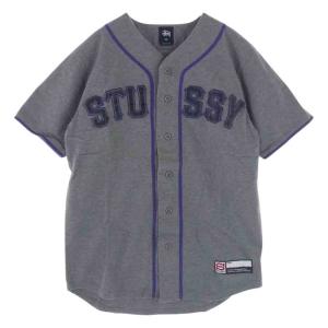 STUSSY ステューシー コットン ベースボール シャツ グレー系【中古】｜brand-life