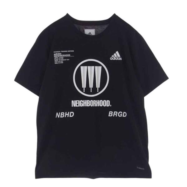 NEIGHBORHOOD ネイバーフッド × adidas アディダス プリント Tシャツ  ブラッ...