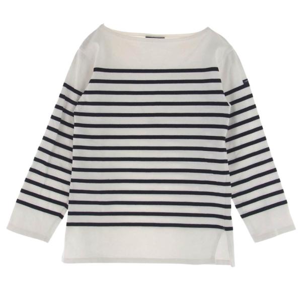 SAINT JAMES セントジェームス NAVAL ナヴァル パネルボーダー 長袖 Tシャツ ホワ...