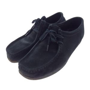 【中古】クラークス clarks ワラビー ブーツ レザー ロゴ 刻印 黒 ブラック 9.5 28cm位 靴 メンズ Clarks（クラークス） ワラビー ブーツ レザー ロゴ 刻印 黒 ブラック