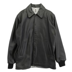 POST OVERALLS ポストオーバーオールズ カウハイド レザー コーチジャケット ジャケット ブラック系 42【中古】