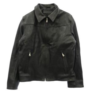 NO/FAITH STUDIOS 26SS LEATHER JACKET BASIC CUT ベーシックカット ジップアップ レザージャケット ブラック系 XL【美品】【中古】