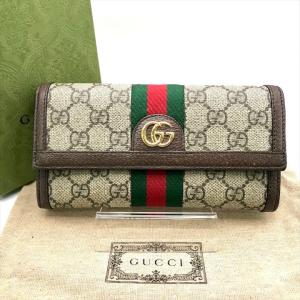 GGキャンバス グッチ GUCCI GG キャンバス バンブー 2つ折り 長財布